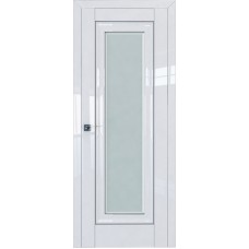 Дверь Экошпон 24L Белый люкс молдинг серебро мателюкс фацет