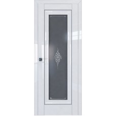 Дверь Экошпон 24L Белый люкс молдинг серебро графит кристалл