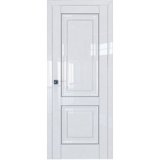 Дверь Экошпон 27L Белый люкс молдинг серебро