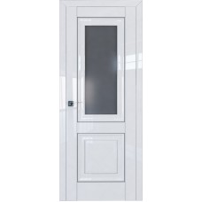 Дверь Экошпон 28L Белый люкс молдинг серебро графит