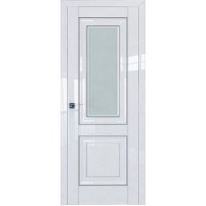 Дверь Экошпон 28L Белый люкс молдинг серебро мателюкс фацет