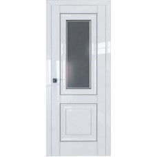 Дверь Экошпон 28L Белый люкс молдинг серебро графит фацет