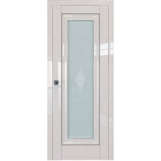 Дверь Экошпон 24L Магнолия люкс молдинг серебро мателюкс кристалл