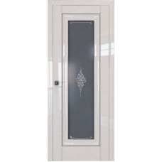Дверь Экошпон 24L Магнолия люкс молдинг серебро графит кристалл