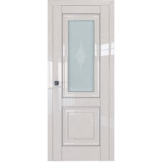 Дверь Экошпон 28L Магнолия люкс молдинг серебро мателюкс кристалл