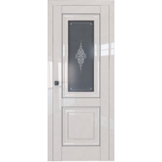 Дверь Экошпон 28L Магнолия люкс молдинг серебро графит кристалл