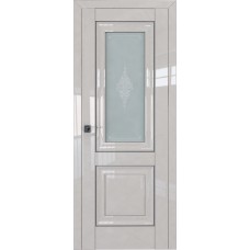 Дверь Экошпон 28L Галька молдинг серебро мателюкс кристалл