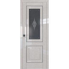 Дверь Экошпон 28L Галька молдинг серебро графит кристалл
