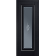 Дверь Экошпон 24u Черный матовый серебро Графит Кристалл