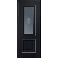 Дверь Экошпон 28u Черный матовый серебро Графит Кристалл