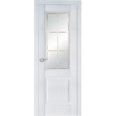Дверь Экошпон 2.42 XN цвет Монблан стекло гравировка 1