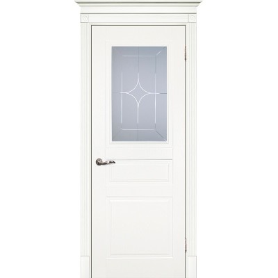 Межкомнатная крашеная дверь Смальта-01 эмаль  молочная RAL 9010 ДО