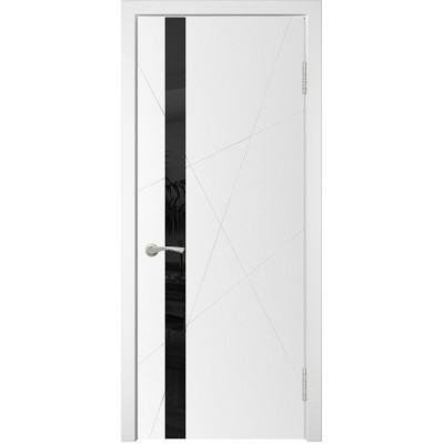 Межкомнатная дверь Скай-7 белая эмаль ДО чёрное